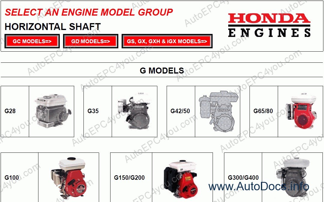Honda Engine Workshop Service Manuals repair manual Order ...