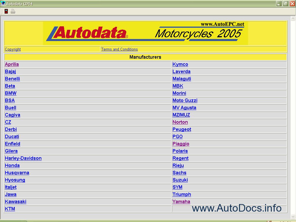 Autodata Motorcycle Data part fitment