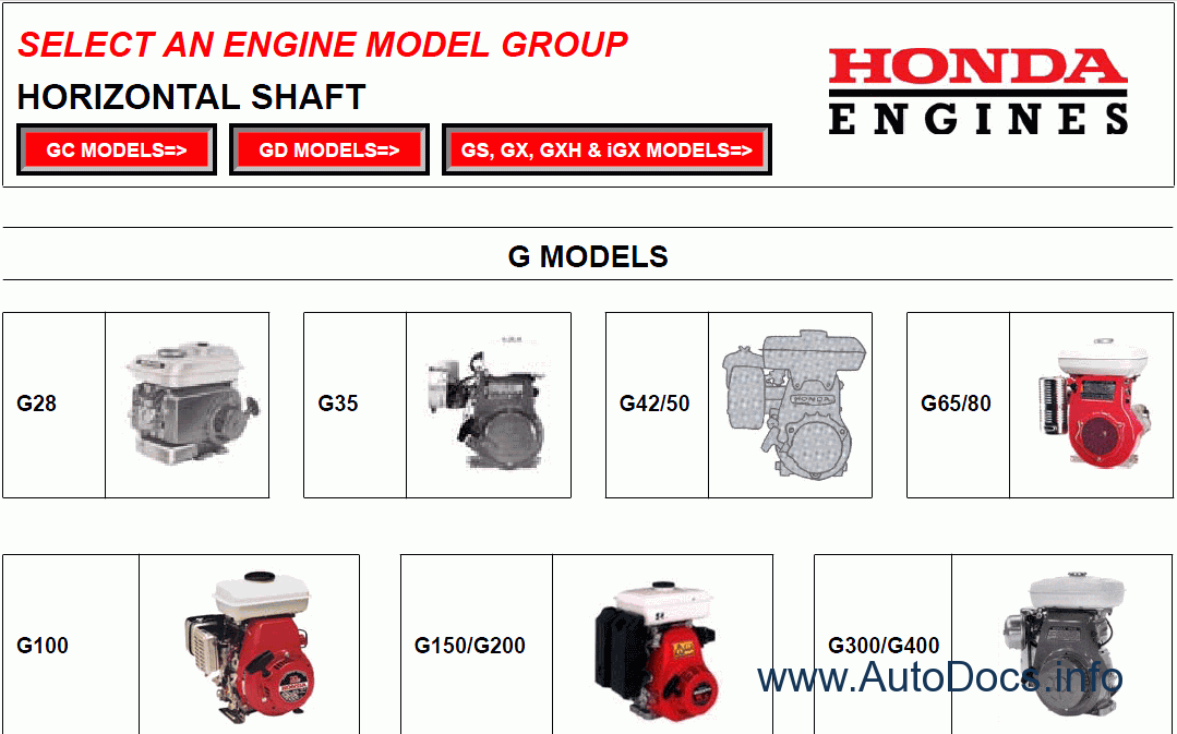 Honda Engines repair manual Order & Download