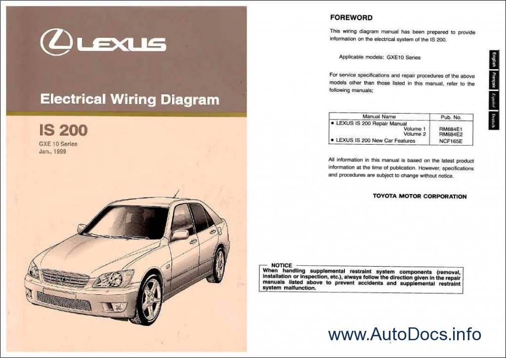 Lexus IS 200 repair manual Order & Download
